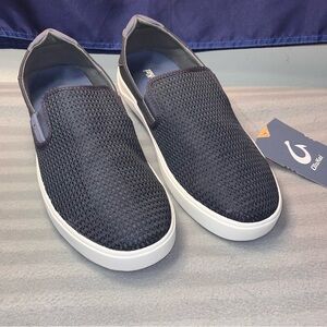 New OluKai Men's US 10.5 Lae'ahi Sneakers Pavement blue gray Breathable slip on